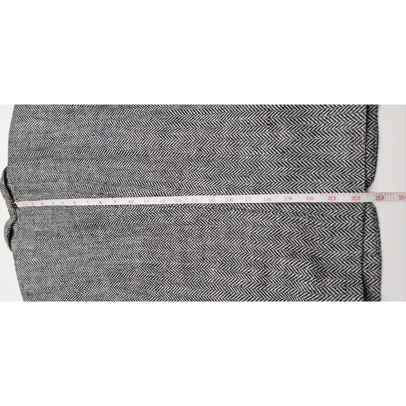 RALPH LAUREN Blazer Black Cream Herringbone Size 8 Silk Linen Blend Academia GUC - Picture 11 of 16